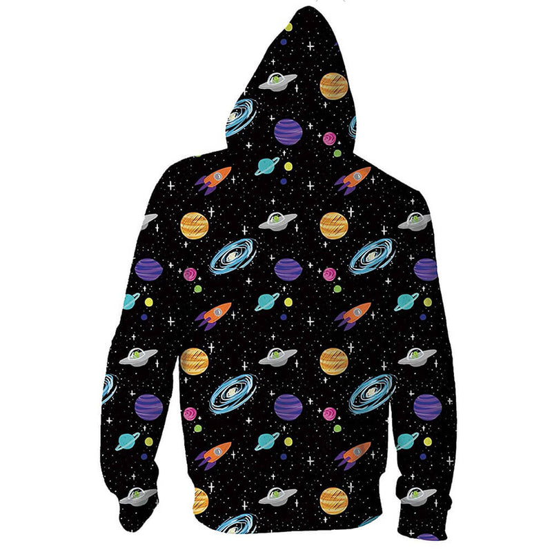 Spaceship Galaxy Zip Up Hoodie