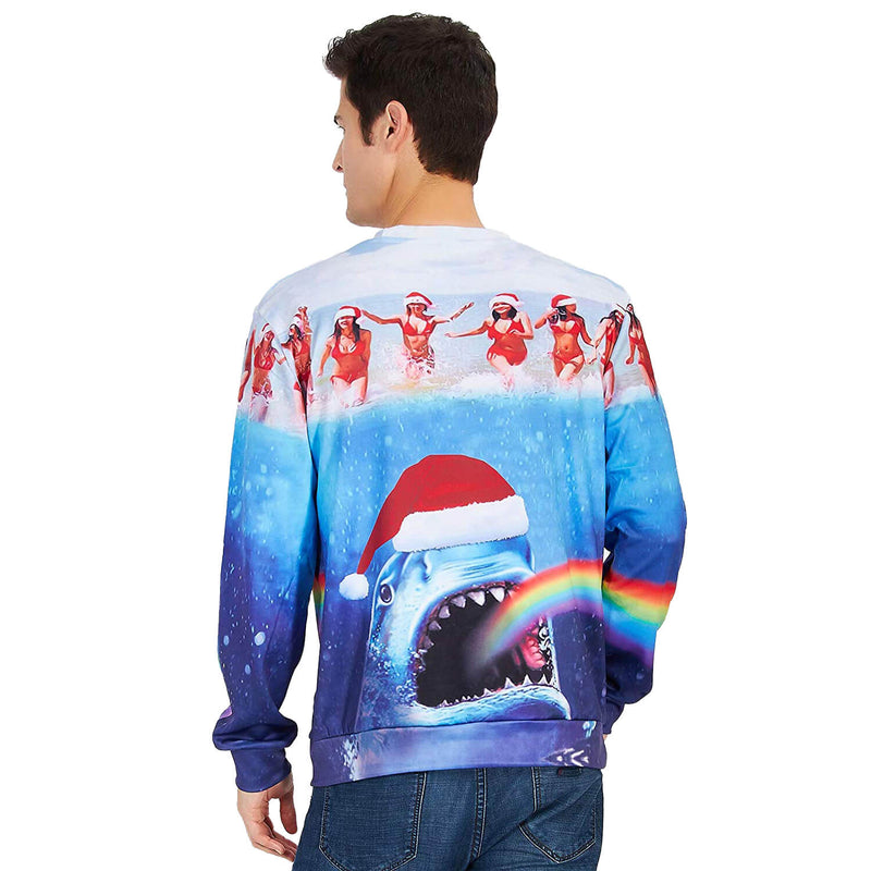 Rainbow Shark Ugly Christmas Sweater