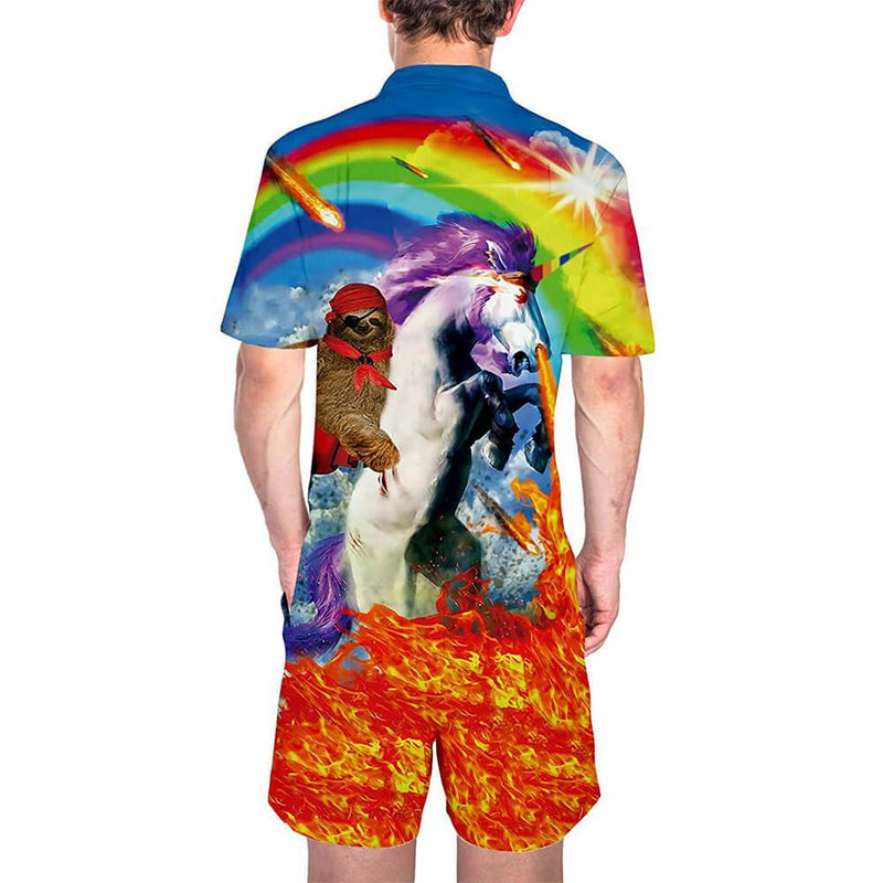 Sloth Riding Unicorn One Piece Jumpsuit