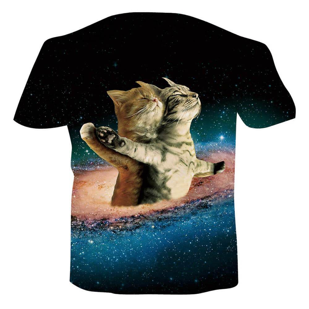Ruimte Romantische Katten Grappig T-shirt