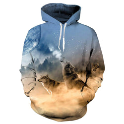Snow Forest Wolf Hoodie