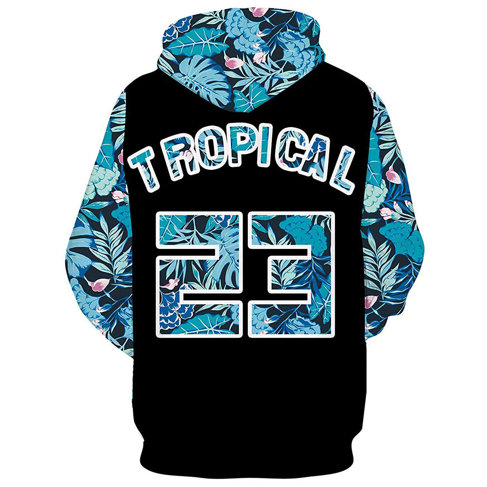 Kapuzenpullover mit Blumenmuster „Tropical 23“