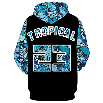 Kapuzenpullover mit Blumenmuster „Tropical 23“