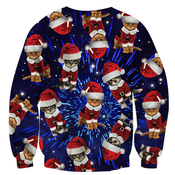 Space Cat Ugly Christmas Sweater