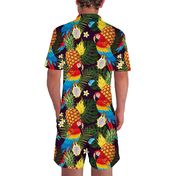 Pineapple Parrots Male Romper