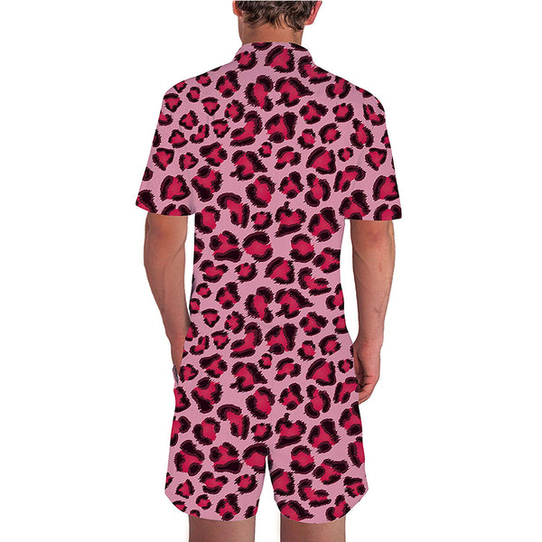 Pink Leopard Male Romper