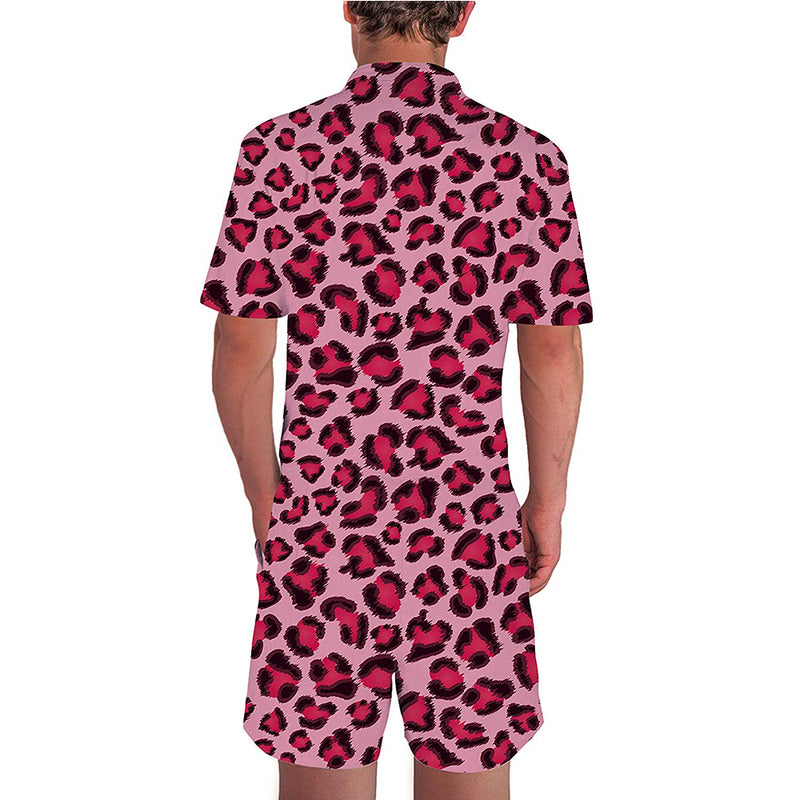 Pink Leopard Male Romper