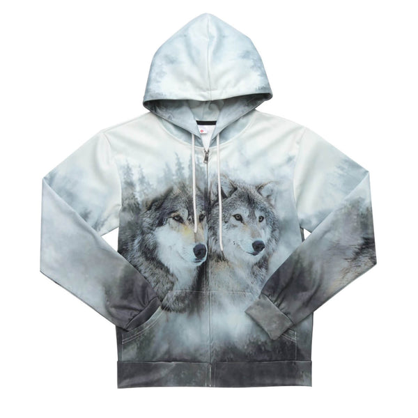 Couple Wolf Zip Up Hoodie