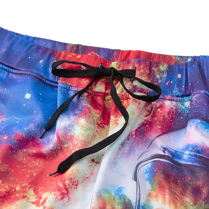 Jogginghose mit Katzen-Print und Weltraum-Astronaut