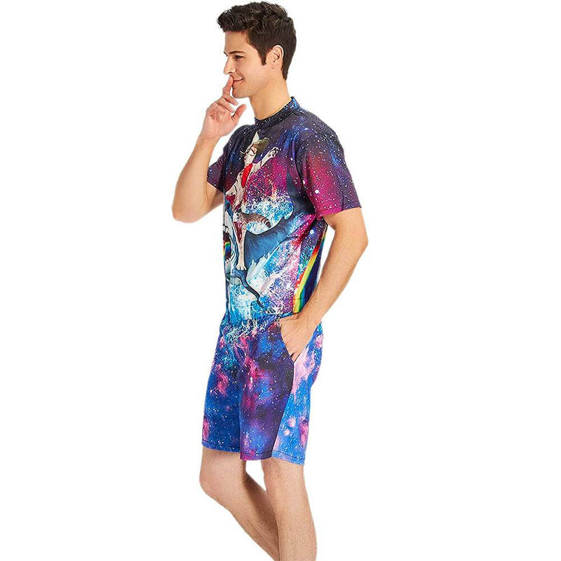 Cat Riding Shark One Piece Male Romper