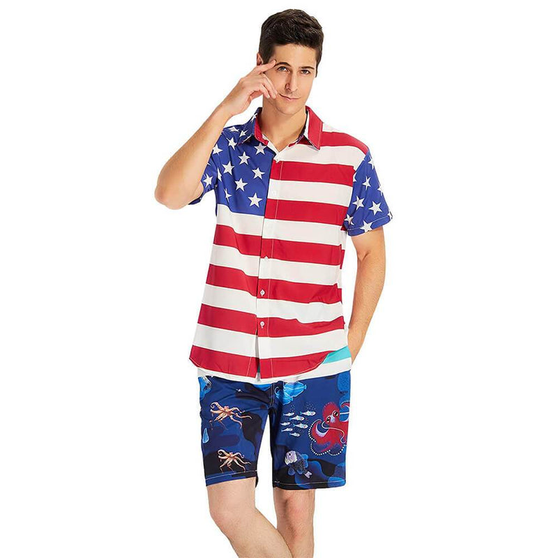 American Flag Funny Hawaiian Shirt