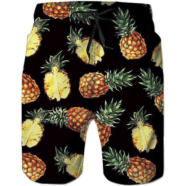 Black Pineapple Funny Swim Trunks