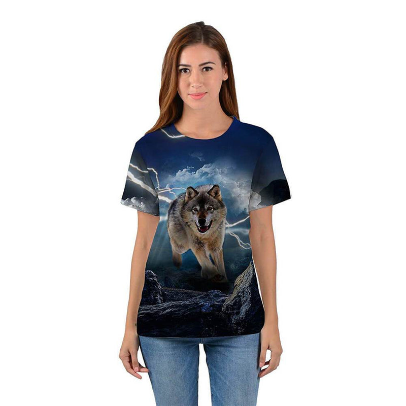 Lightning Thunder Wolf Funny T Shirt