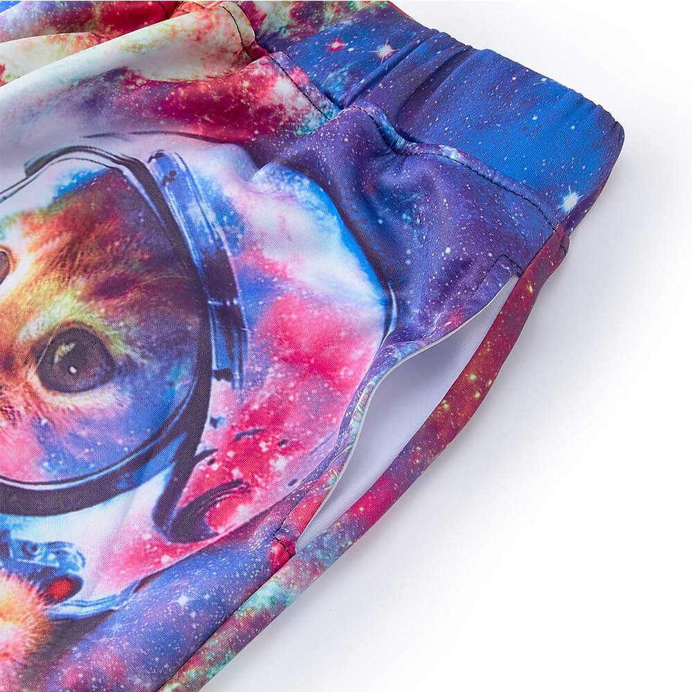 Jogginghose mit Katzen-Print und Weltraum-Astronaut