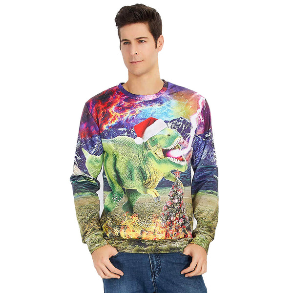 Thunder Dinosaur Ugly Christmas Sweater