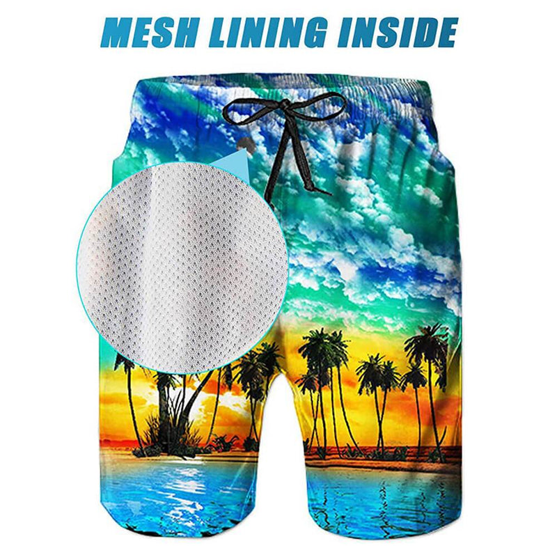 Hawaii Sunset Funny Swim Trunks