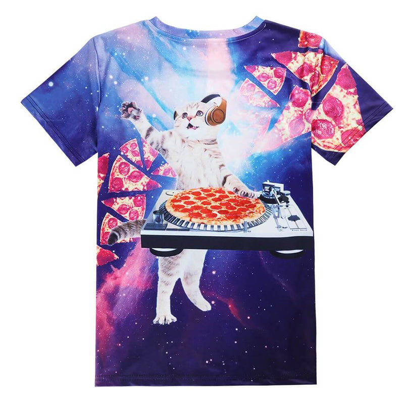 Pizza Dj Cat Funny Tee