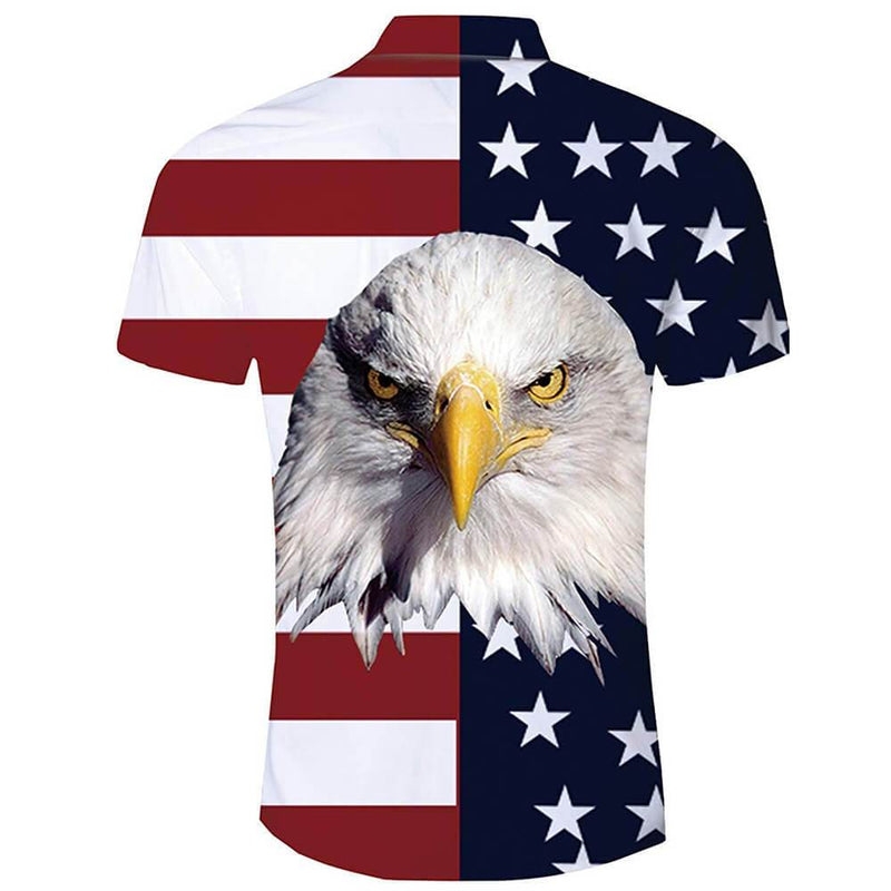 Funny American Flag Eagle Hawaiian Shirt