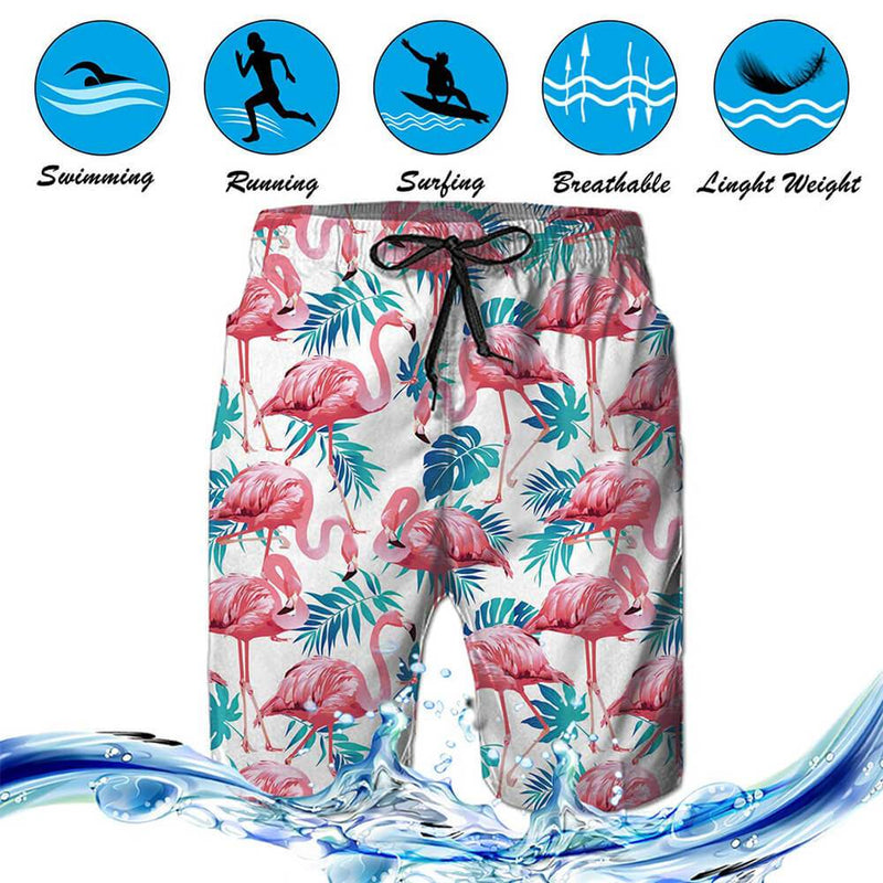 Pink Flamingo Funny Swim Trunk