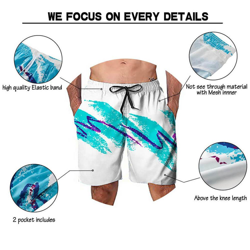 90S Paper Cup Funny Swim Trunks