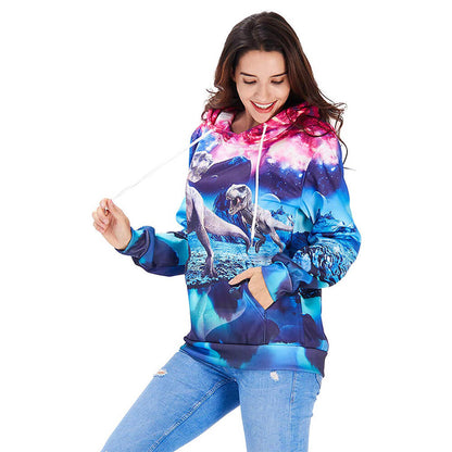 Galaxy Dinosaurus Grappige Hoodie