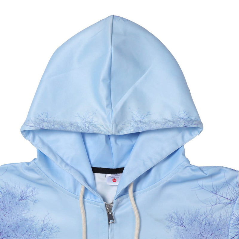 Snow Forest Wolf Zip Up Funny Hoodie