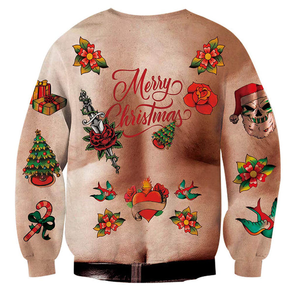 Hairy Chest Hand Ugly Christmas Sweater