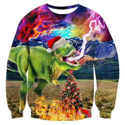 Thunder Dinosaur Ugly Christmas Sweater