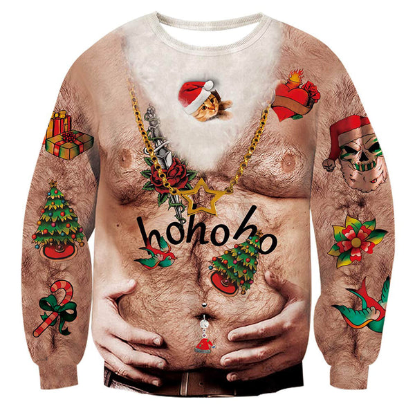 Hairy Chest Hand Ugly Christmas Sweater
