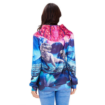 Galaxy Dinosaurus Grappige Hoodie
