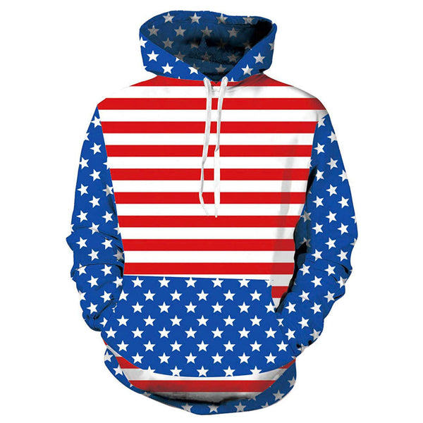 American Flag Blue Hoodie