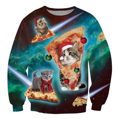 ugly christmas cat dress Llama Cat Christmas Holiday Festive Ugly Sweater Dress Women's Size Small