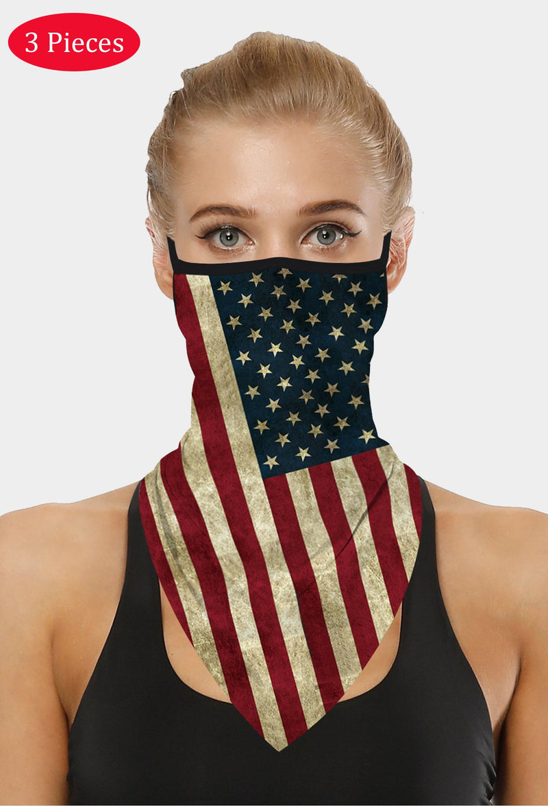 American Flag Bandana Scarf With Earloops