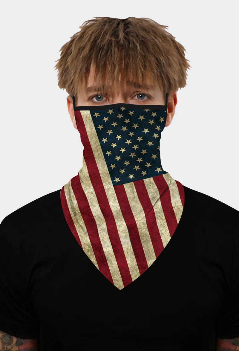 American Flag Bandana Scarf With Earloops