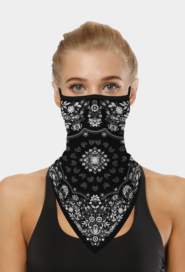 Flowers Bandana Mask With Earloops