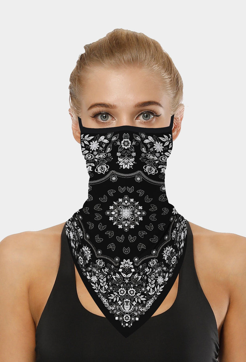 Flowers Bandana Mask With Earloops