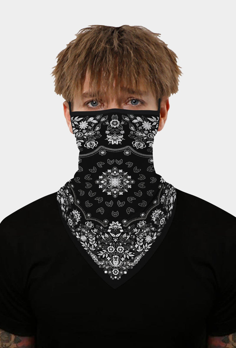 Flowers Bandana Mask With Earloops