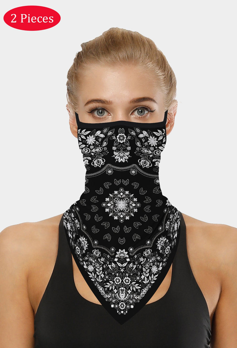 Flowers Bandana Mask With Earloops