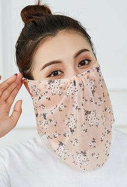 Flowers Face Bandana Mask With Earloops