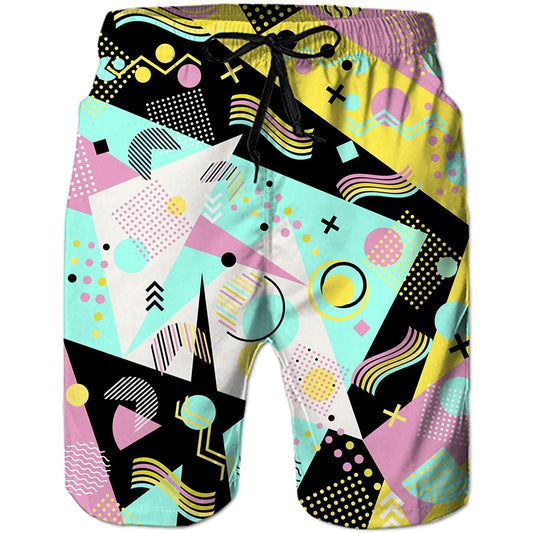 80s Yellow Funny Swim Trunks