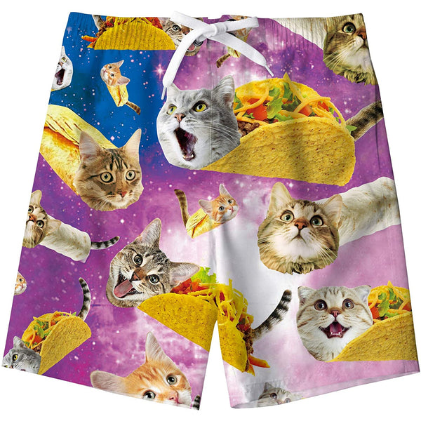 Taco Cat Funny Boy Swim Trunk