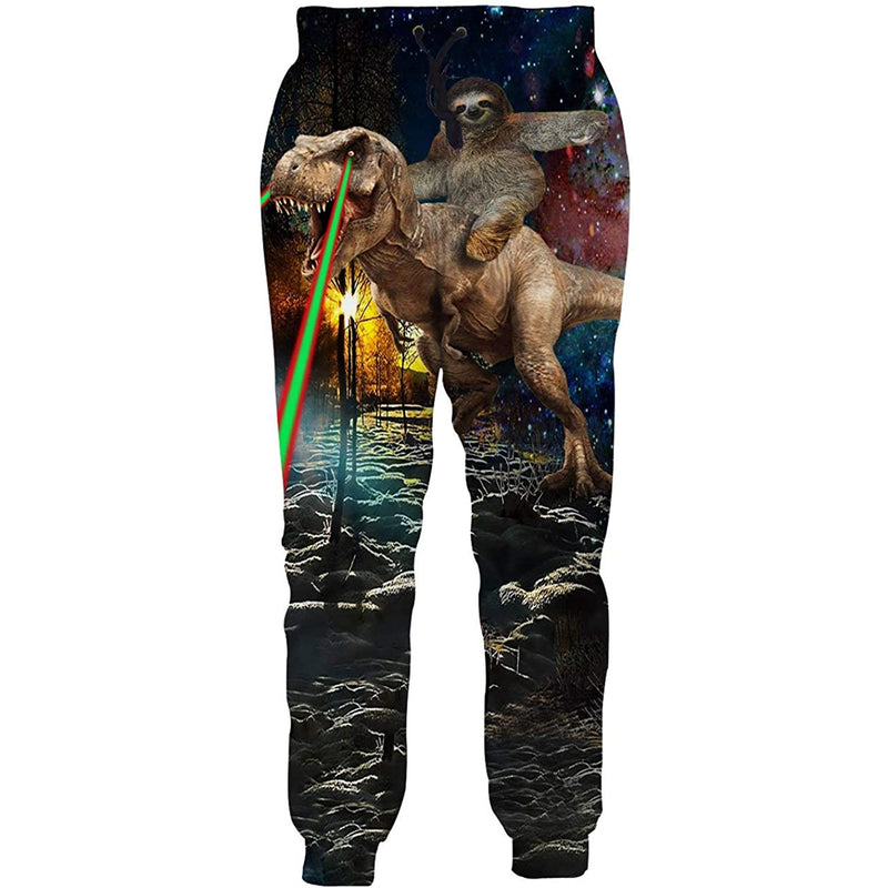 Sloth Riding Dinosaur Funny Sweatpants