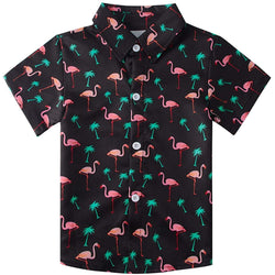 Palm Tree Flamingos Funny Toddler Hawaiian Shirt