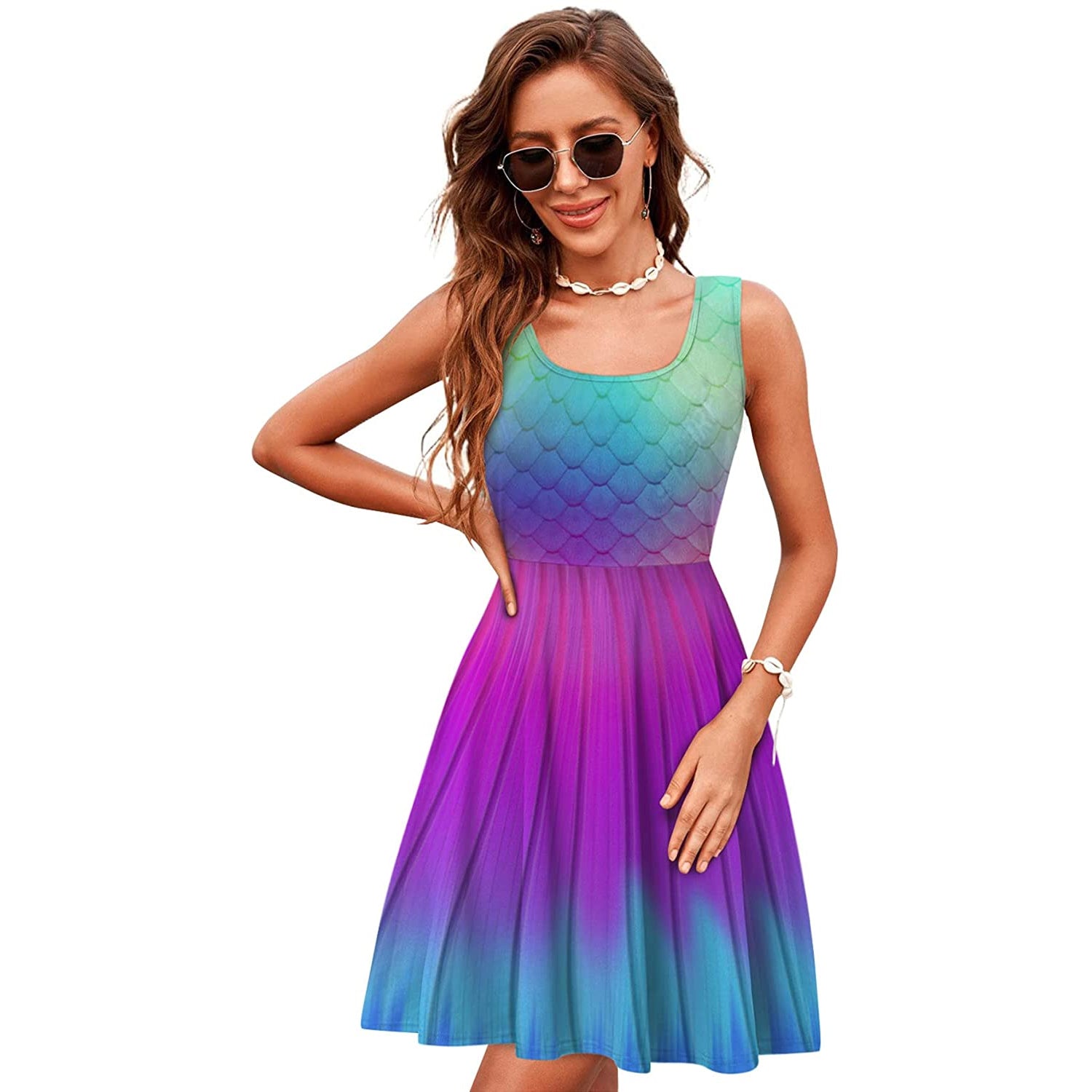 Purple Mermaid Funny Dress for Women L