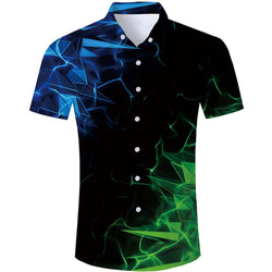 Green & Blue Geometry Funny Hawaiian Shirt