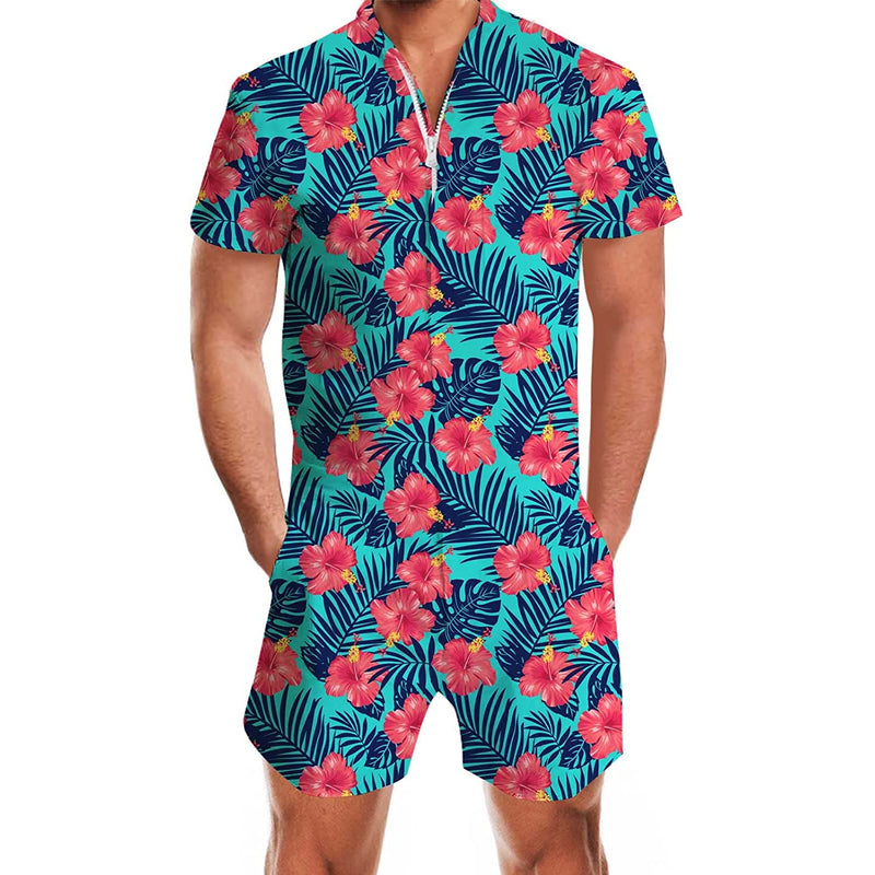 Floral Hawaii Men Romper