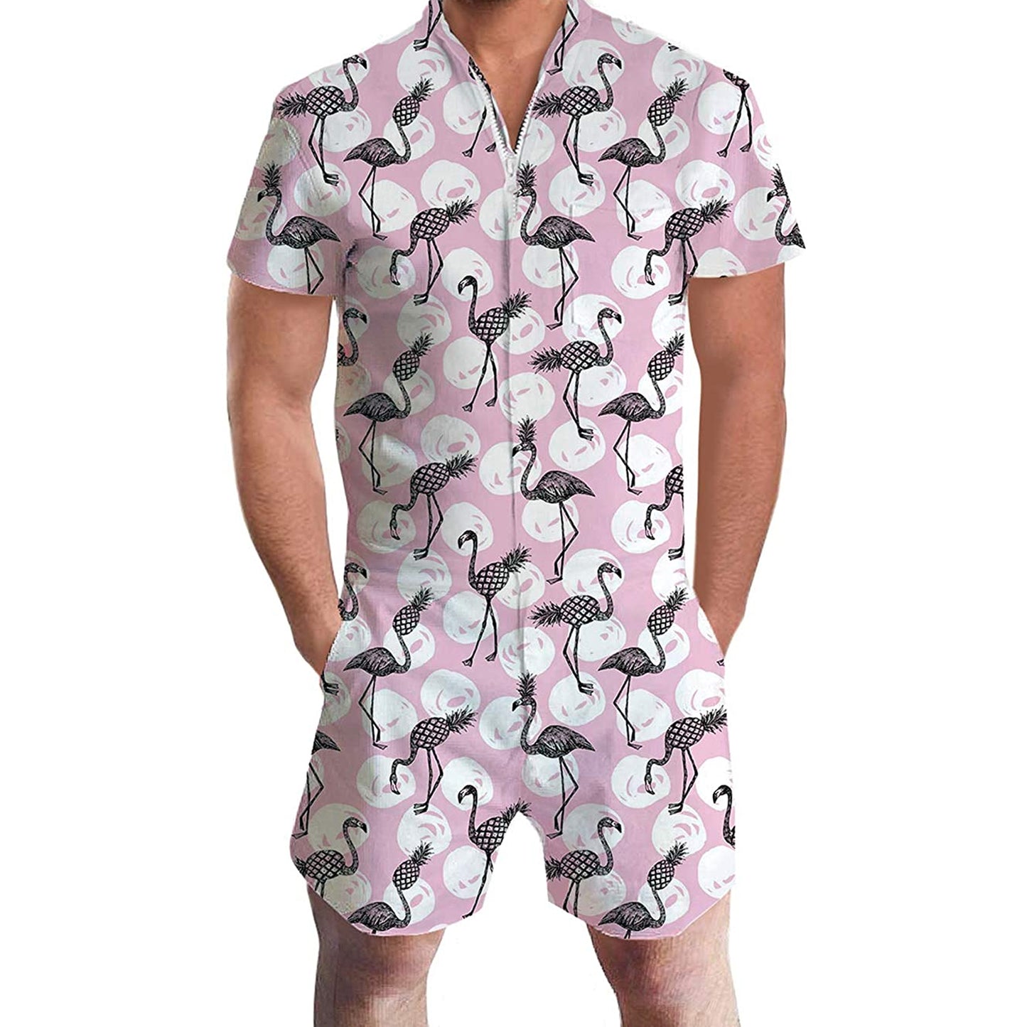 Ananas Flamingo Männlicher Strampler
