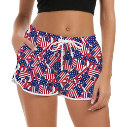 The USA Flag Funny Board Shorts for Women