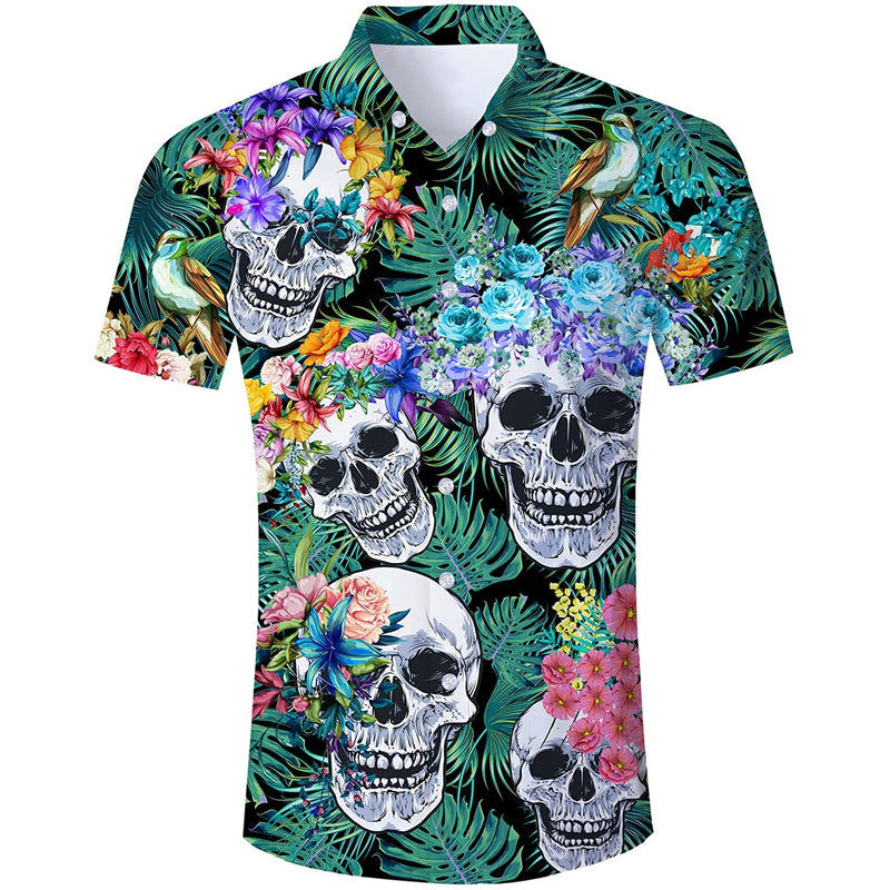 Floral Skull Funny Hawaiian Shirt