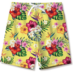 Flowers Yellow Funny Boy Swim Trunk